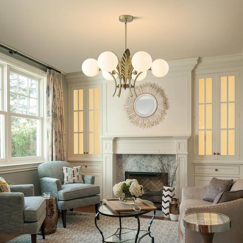 6 light chandelier light white pendant light flush metal mount light