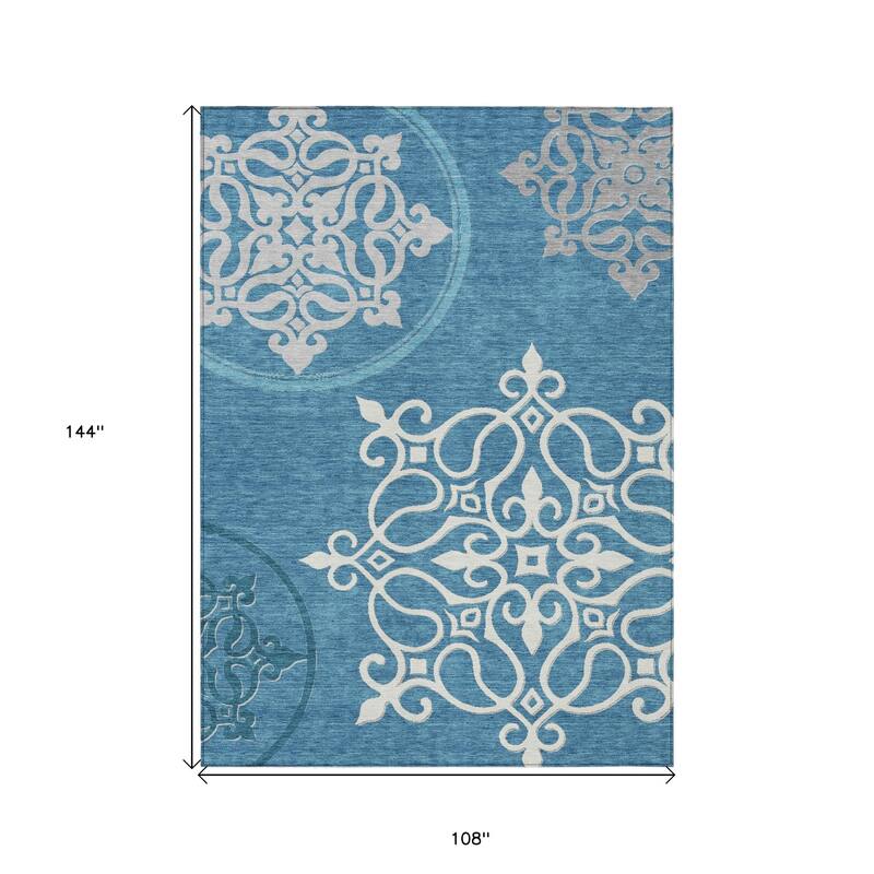 HomeRoots Floral Medallion Transitional Rectangle Outdoor Rug