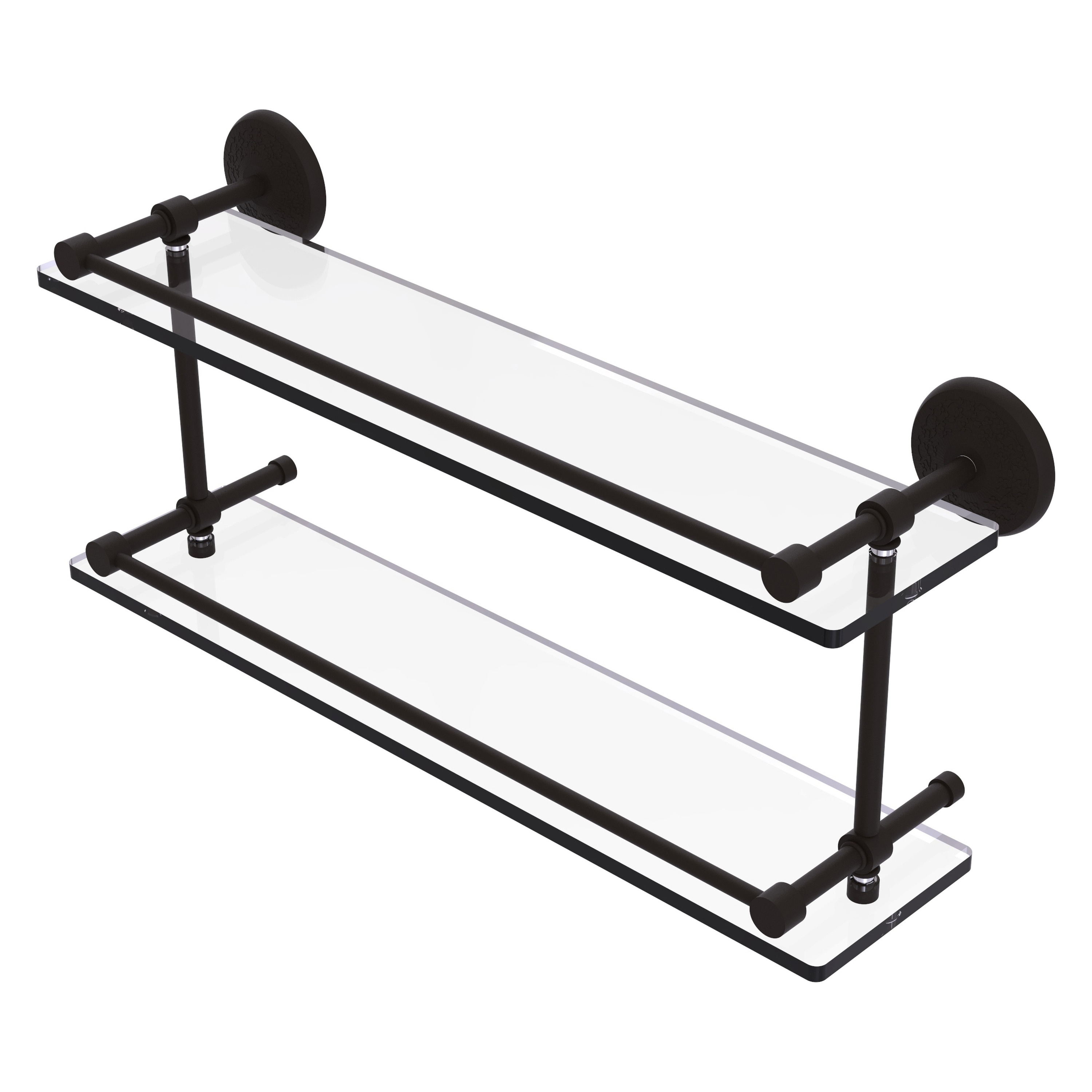 Allied Brass Monte Carlo 16 Inch Double Glass Shelf with Gallery Rail