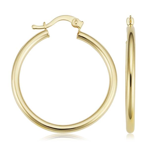 Genuine 14k Yellow Gold Polished Hoop Earring Jackets 19x7mm Genuine 14k Yellow Gold Polished Hoop Earring Jackets 19x7mm