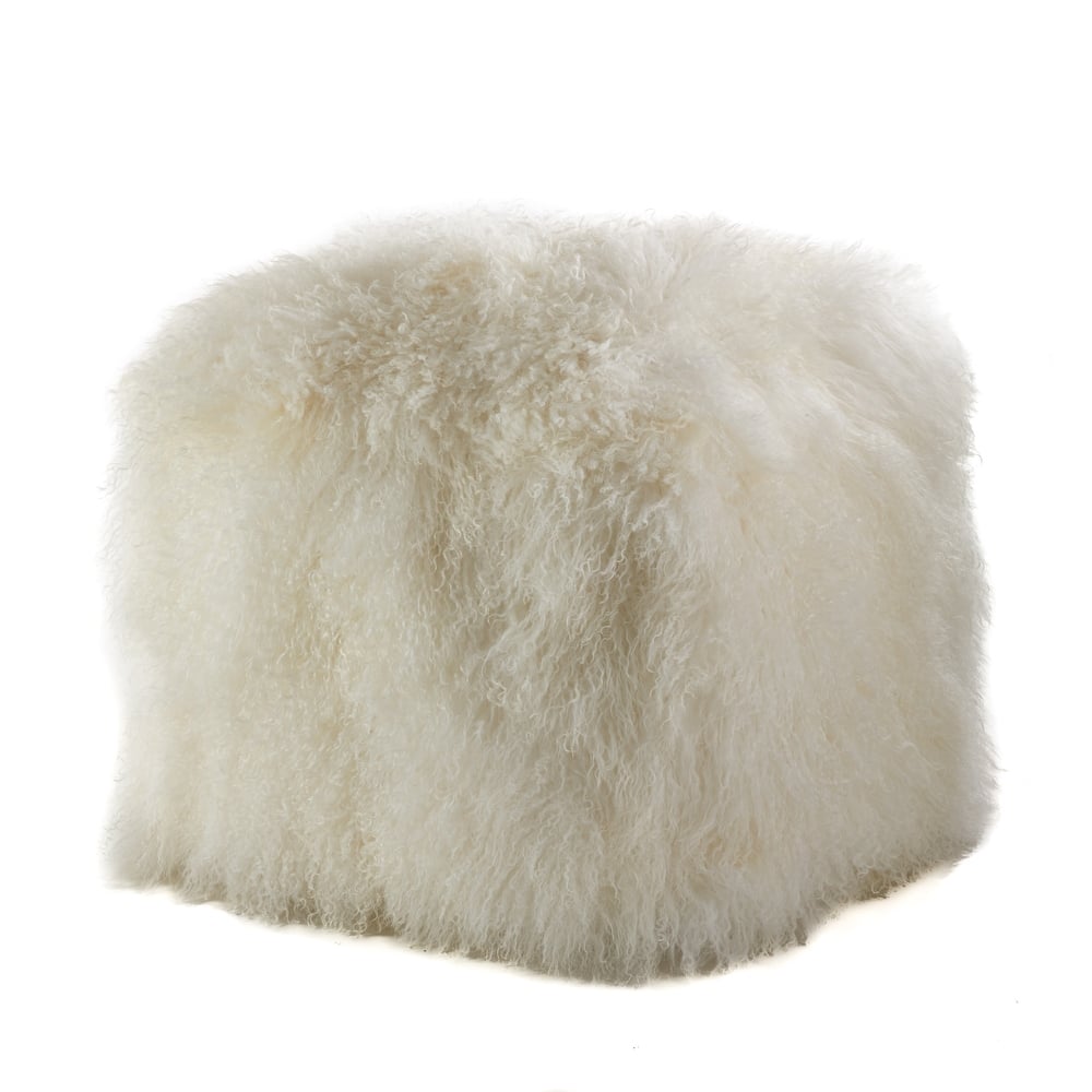 Mongolian Lamb Wool Pouf