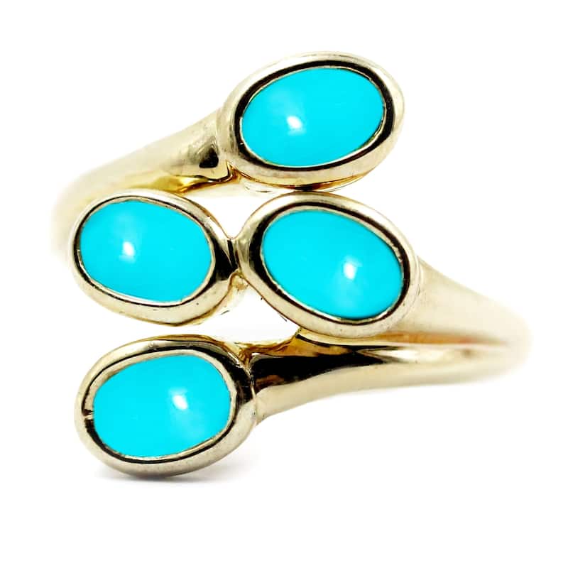 925 Sterling Silver Sky Blue Topaz,Chrome Diopside Bypass Ring