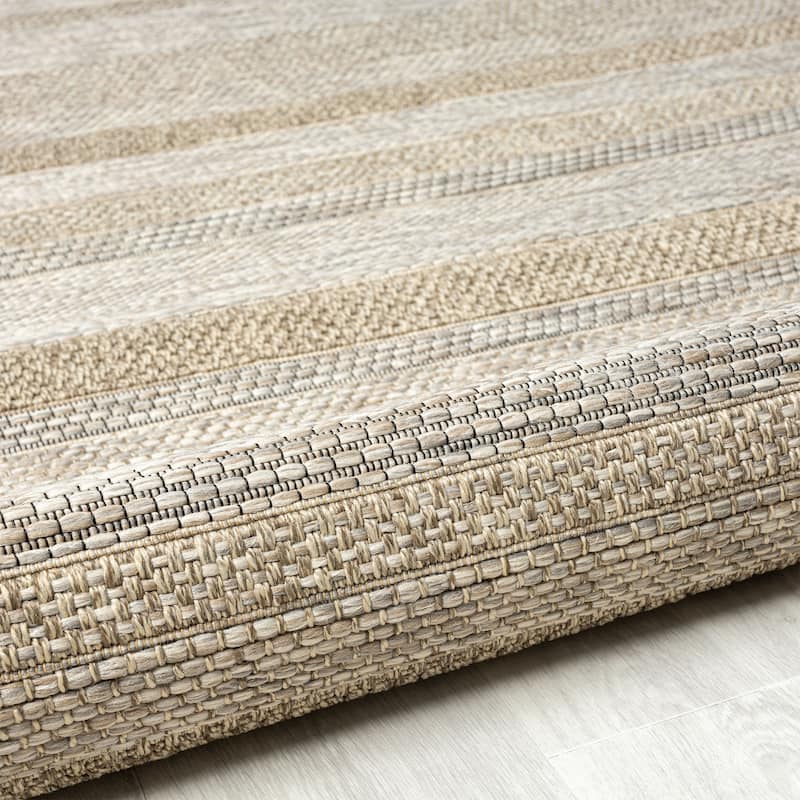 Sevita Octavia Transitional Striped Brown Indoor/Outdoor Area Rug