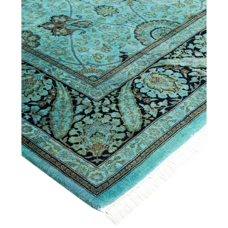 Overdyed One-of-a-Kind Hand-Knotted Area Rug - Green - 6' 1" x 6' 3"