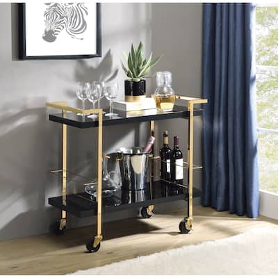 Alios Serving Cart with Gold Frame