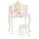 preview thumbnail 6 of 7, White Vanity Set with Tri-fold Lighted Mirror Detachable Top and Stool for Kids - 23.5" x 16" x 42"