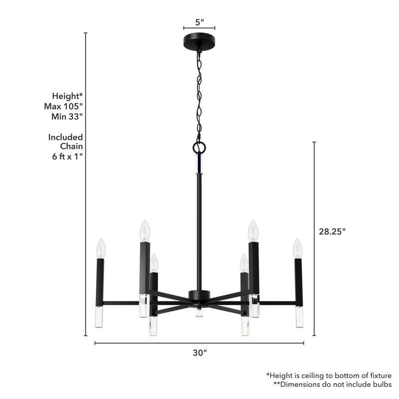 Hunter Sunjai Candle Chandelier - Entry, Kitchen Island, Dining Room, Living Room - Geometric, Glam, Contemporary