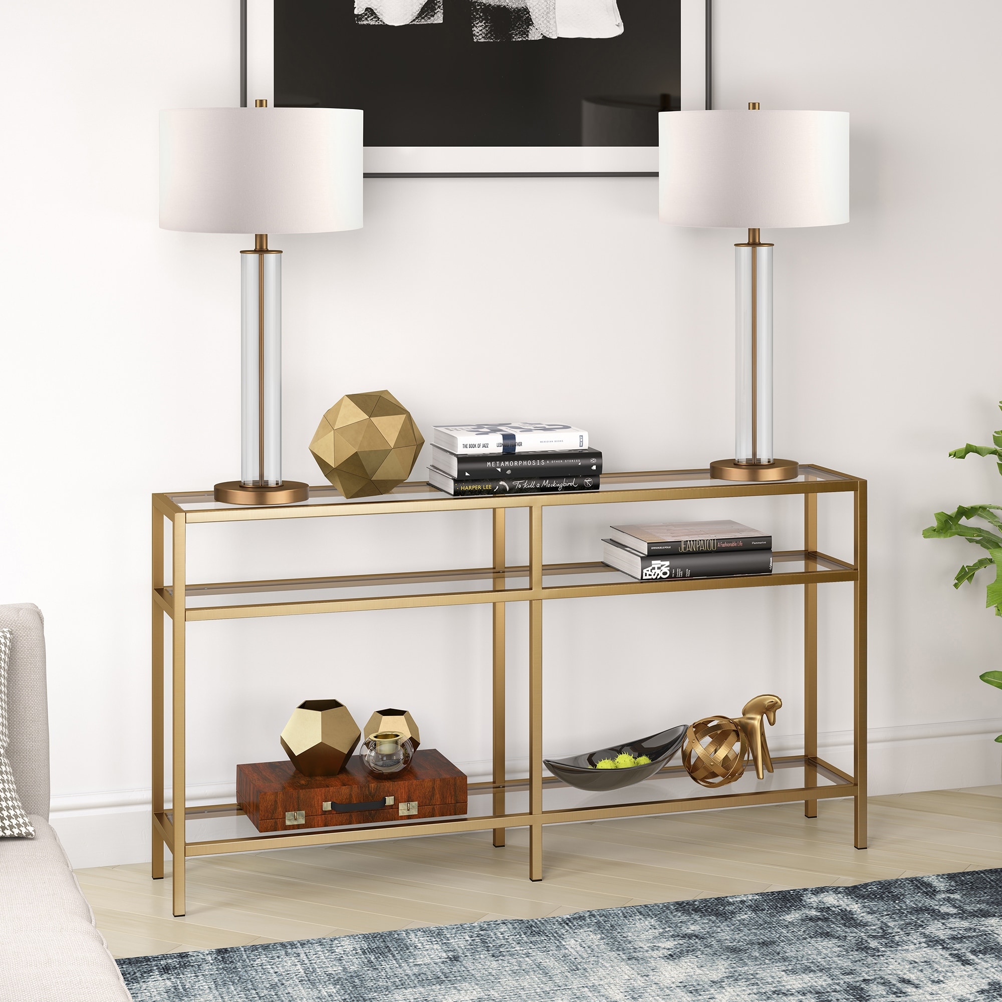 Silver orchid console sale table