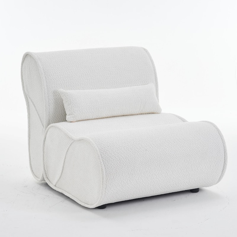 Soft Velvet Recliner Chair - Comfortable Lounge Chair with Waist Padding