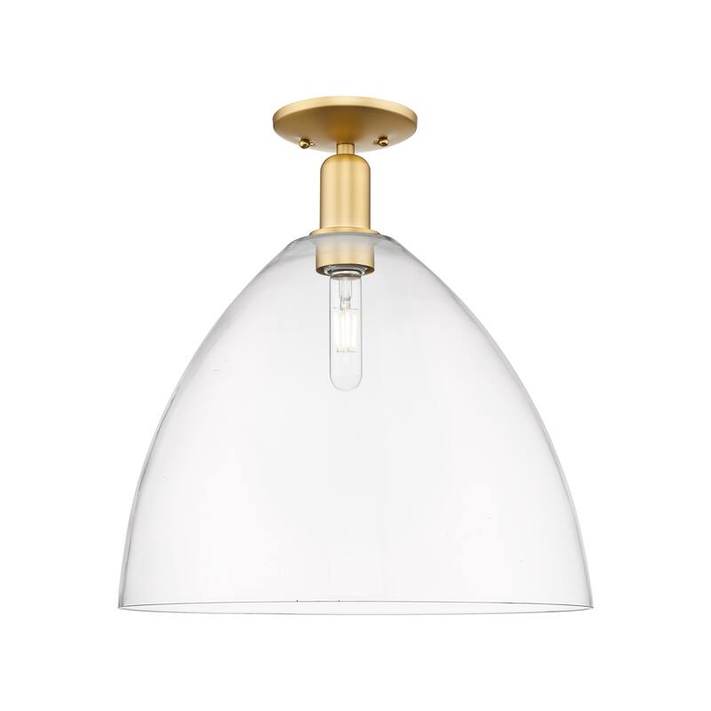 Innovations Lighting Endless Possibilities Arcadia - Bristol - 1 Light 16" Semi-Flush Mount - Clear/Satin Gold