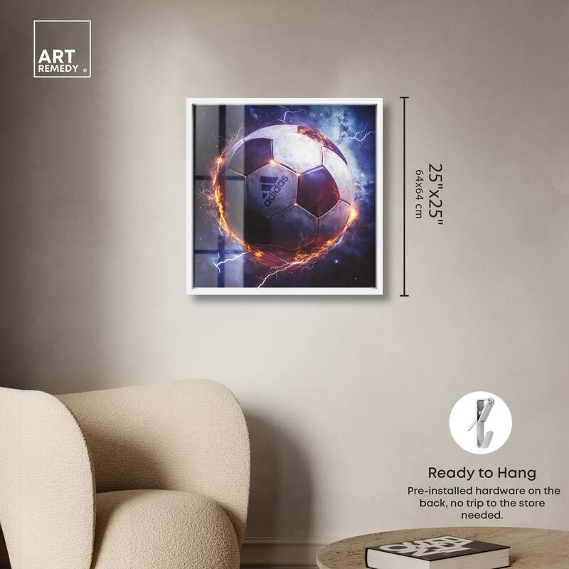 Electrify Soccer Ball Shadowbox by Art Remedy