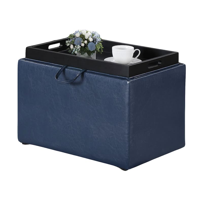 Convenience Concepts Designs4Comfort Accent Storage Ottoman with Reversible Tray