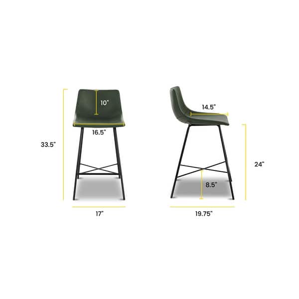 dimension image slide 1 of 4, Poly & Bark Paxton 24-inch Counter Stool (Set of 3)