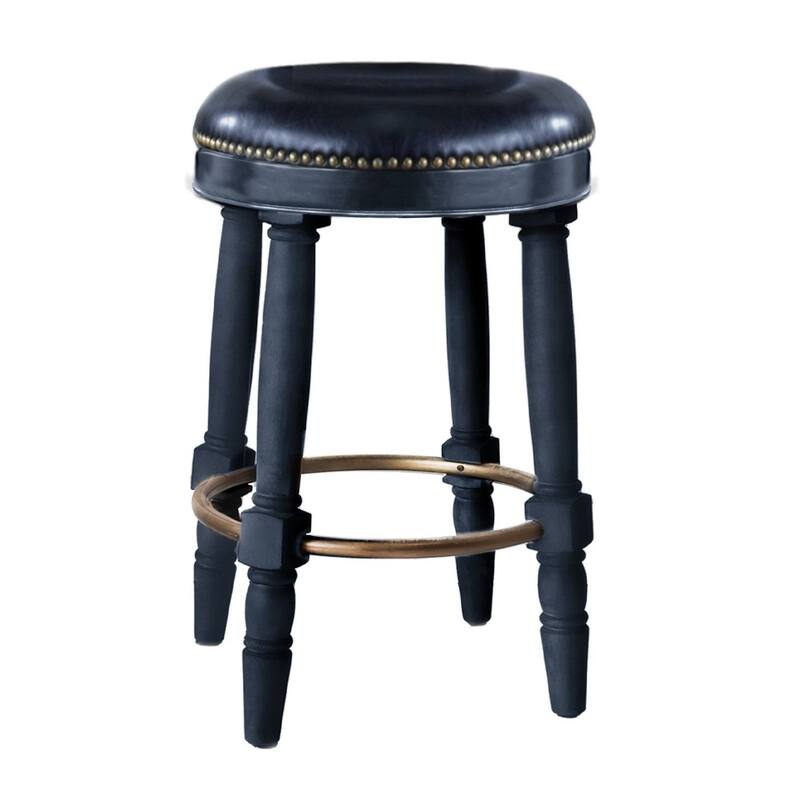 Bar Stools Set of 2,360 Degree Swivel, Accent Wooden Swivel Seat Counter Height Bar Stool,Leather Upholstered Design(Height 26")