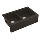 preview thumbnail 8 of 56, Karran Farmhouse Apron Front Quartz Double Bowl Kitchen Sink