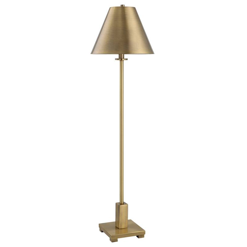 Slender Buffet Table Lamp with Empire Shade - 36.5" - Brass Tone