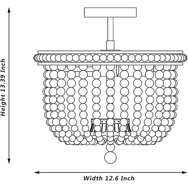 2 - Light 12.6'' Unique/Statement Bowl Flush Mount - 13.39''Hx12.6''Wx12.6''D