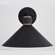 preview thumbnail 9 of 12, VAXCEL Dunbar 1-Light Matte Black and Gold Contemporary Outdoor Wall Sconce, Durable Metal Shade, LED Compatible, Dark Sky