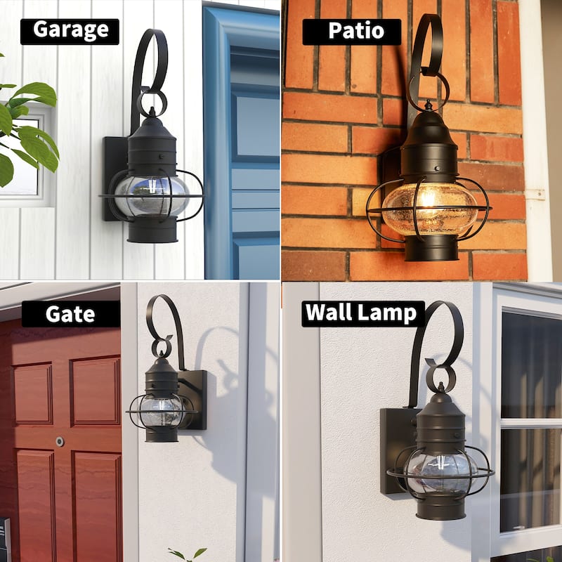 2 Pack - Onion Design Light Outdoor Wall Lantern Light Set - 7.21"x8.34"x13.91"