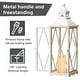 preview thumbnail 11 of 49, Glitzhome 2-Piece Oversize Farmhouse Wood/ Metal Hanging Candle Holders Decorative Lanterns