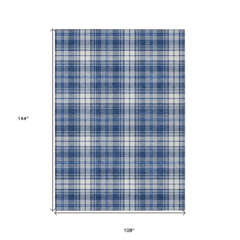 HomeRoots Plaid Transitional Rectangle Outdoor Rug