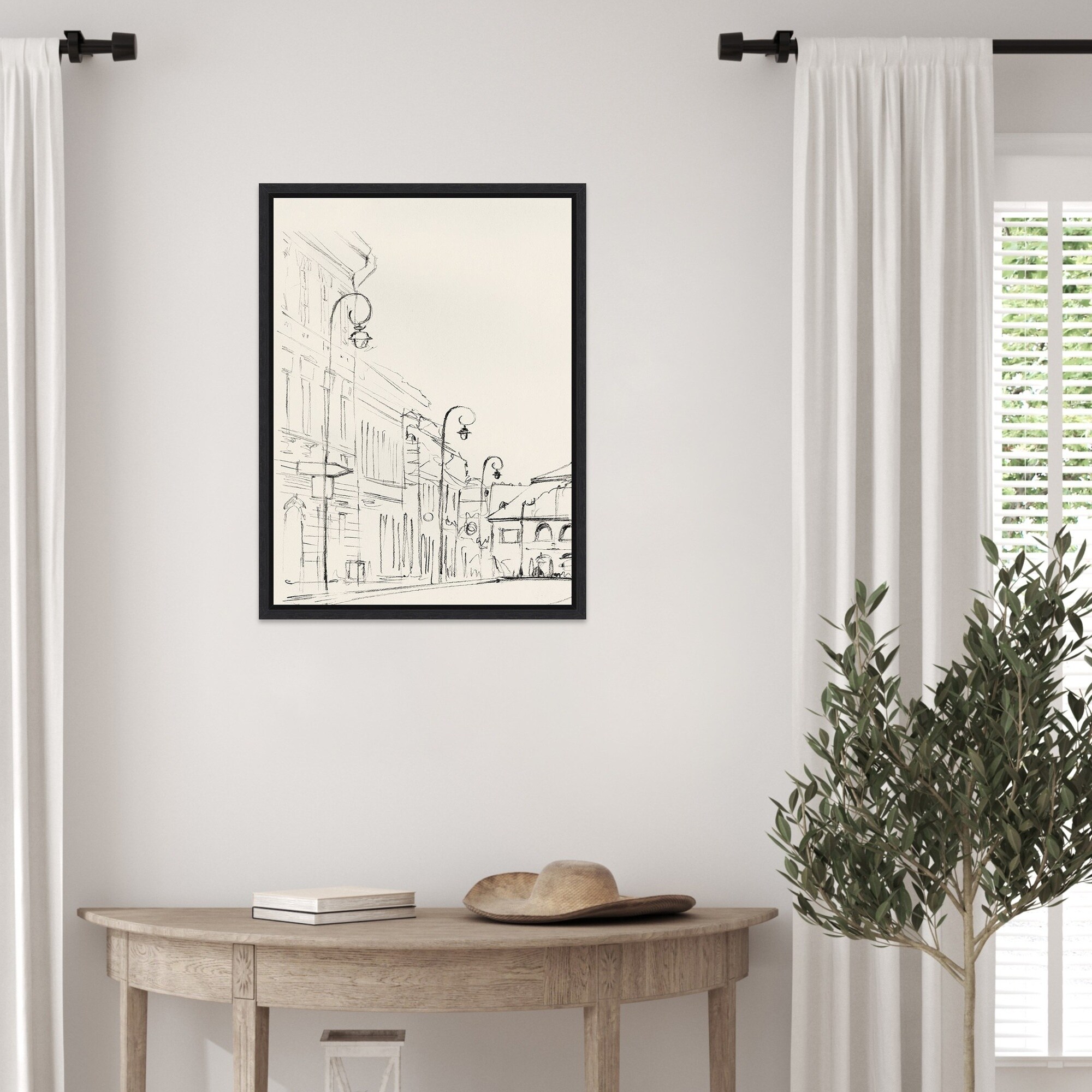 絵画 A Quiet street. Quiet-Street-with-Vintage-