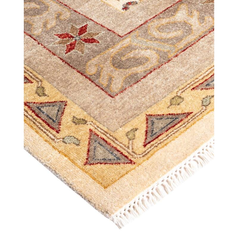 Ikat One-of-a-Kind Hand-Knotted Area Rug - Beige, 8' 1" x 10' 4" - 8' 1" x 10' 4"
