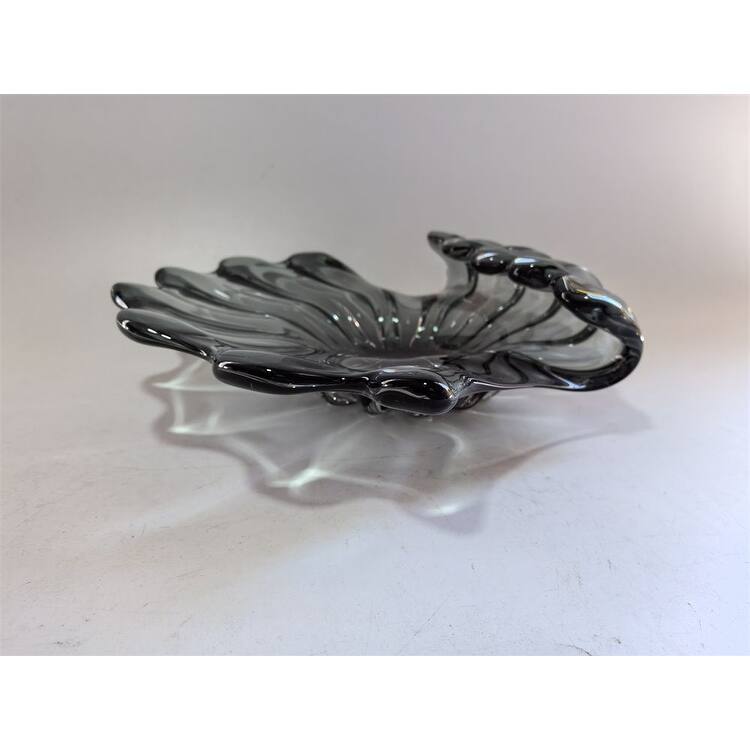 Modern Sculptural Glass Centerpiece Bowl Decorative Accent 14"x10"