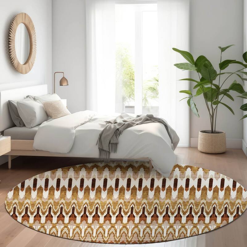 Premium Washable Super Soft Modern Flair Mayfield Rug - Terracotta - 8' x 8'