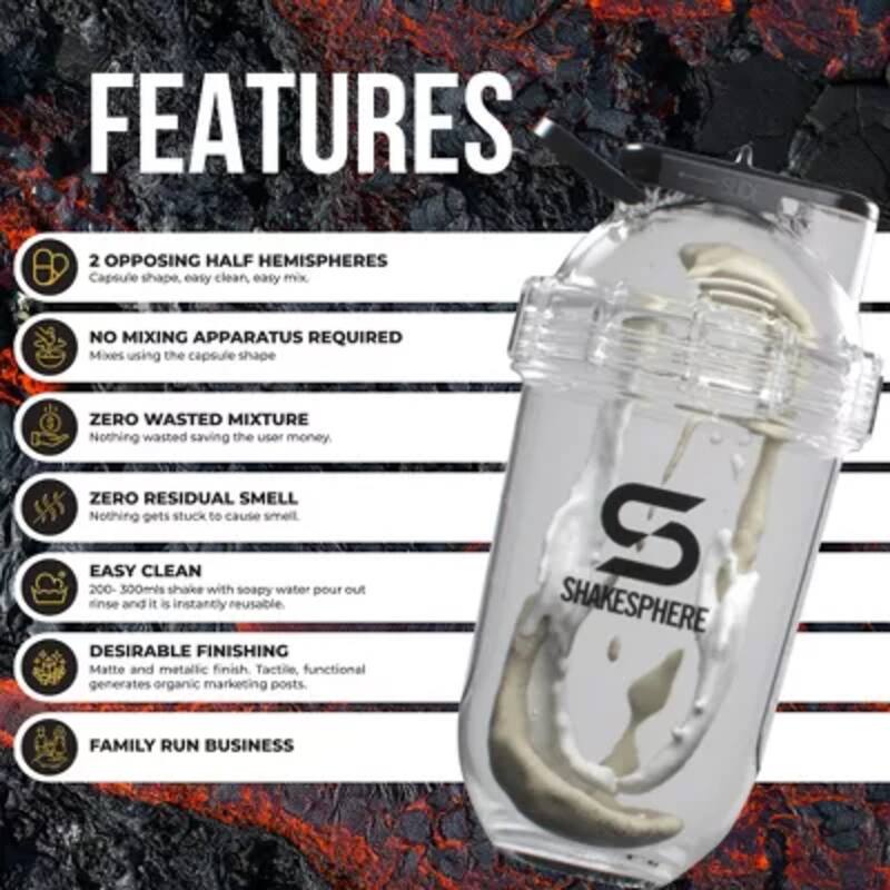 SHAKESPHERE Protein Shaker Bottle and Smoothie Cup 24 oz