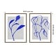 preview thumbnail 10 of 10, Amanti Art Azure Blossom Silhouette & Blue Lines Harmony 2 Piece by Treechild Framed Canvas Wall Art Gold