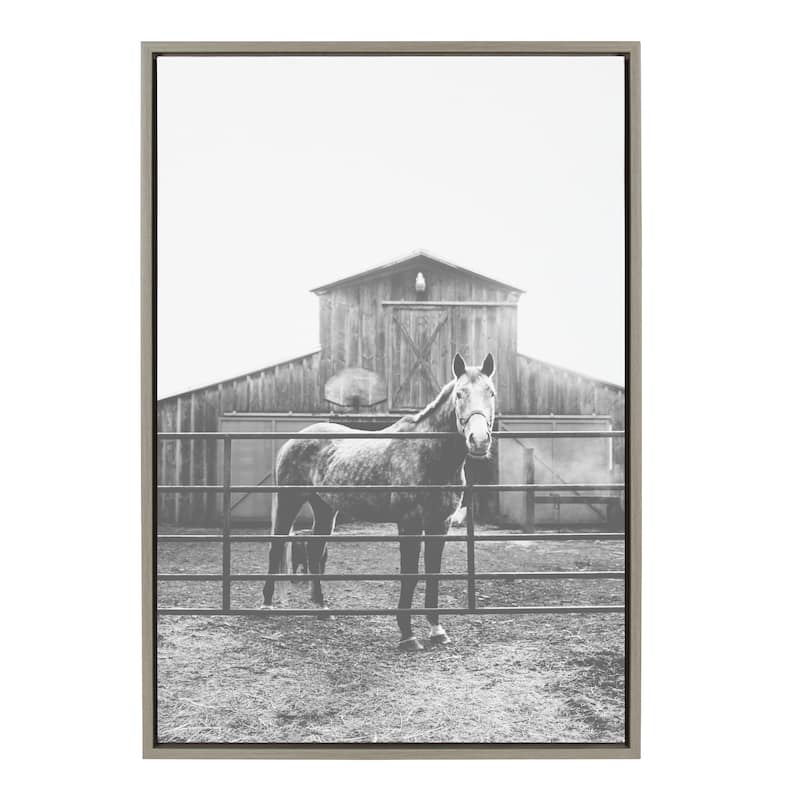 Kate and Laurel Horse by Patricia Hasz of Patricia Rae Photography - 23x33 - Plastic - Grey