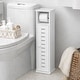 preview thumbnail 12 of 41, Toilet Paper Storage Cabinet with Dispenser Toilet Organizer - 7.2'L x 7.2"W x 29.9"H Santorin White
