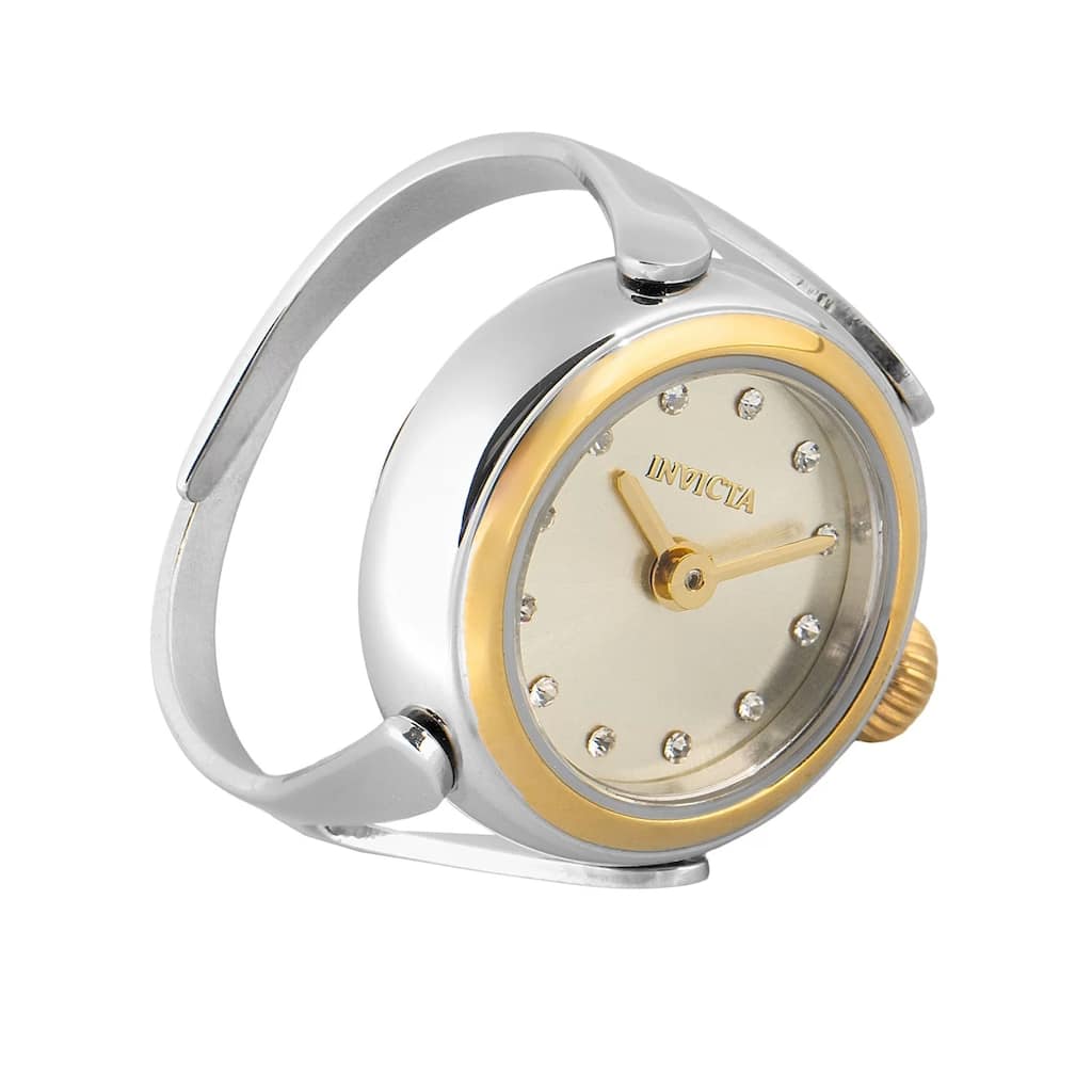 Invicta Women's 48576 Mini Quartz 2 Hand Gold Dial Ring Watch