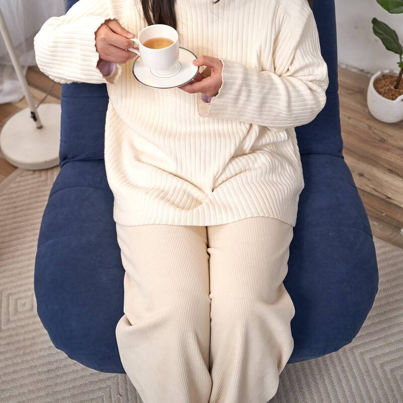 Single Bean Bag Chair Lazy Sofa Tatami Balcony Reclining Chair with Adjustable Backrest for Living Room Bedroom