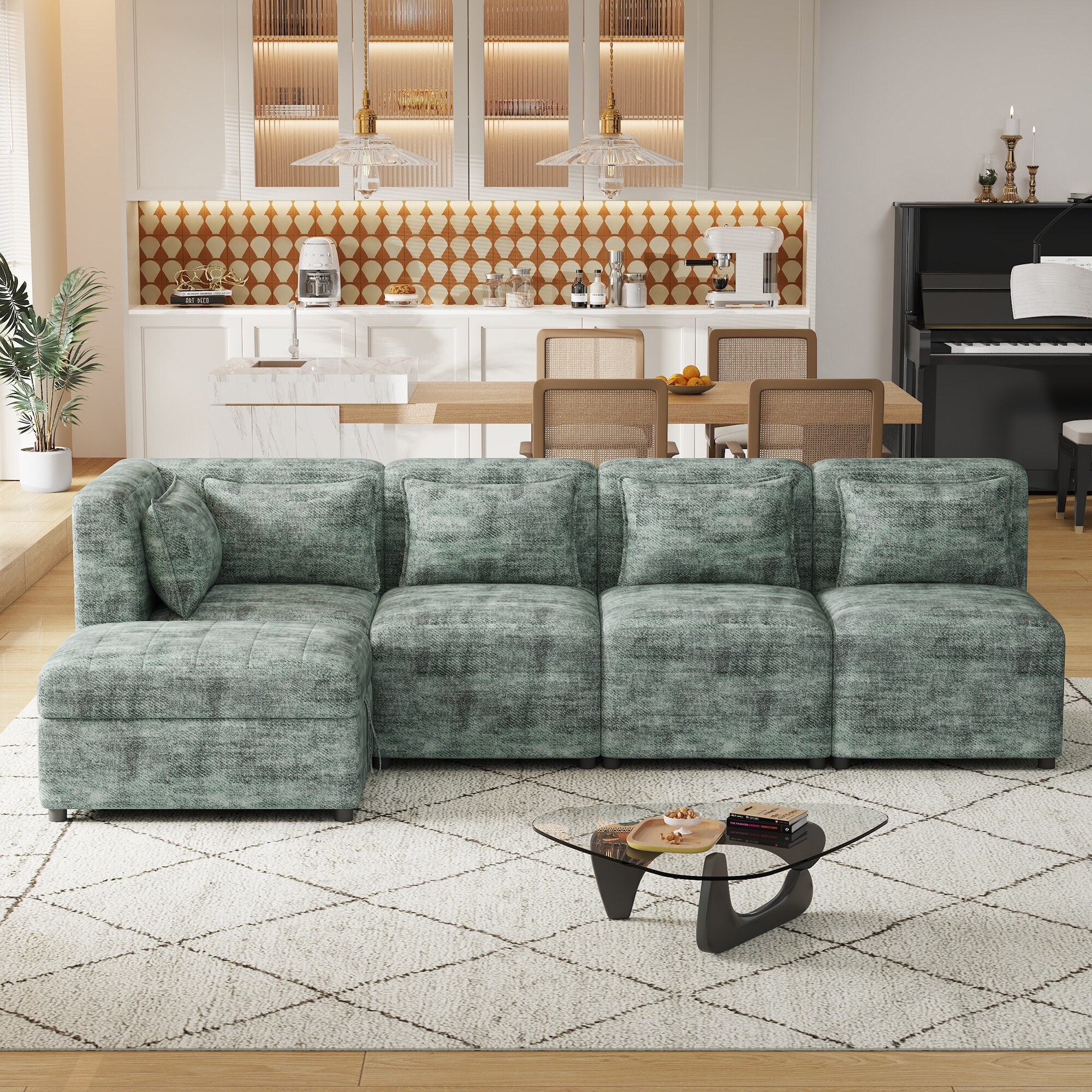 5 seater straight sofa discount