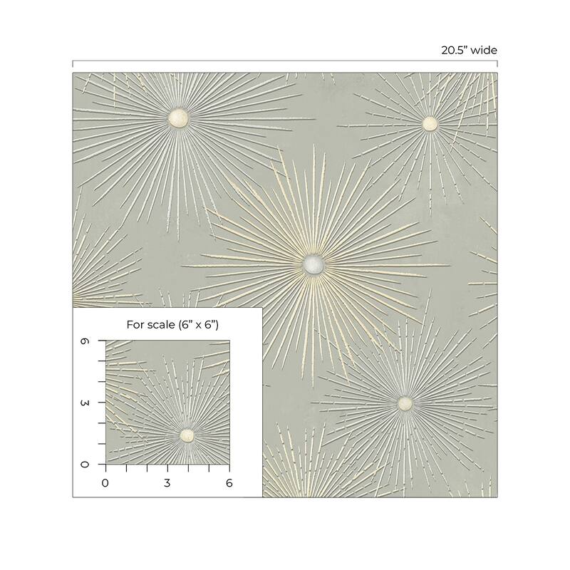 Seabrook Designs Starburst Geo Prepasted Wallpaper