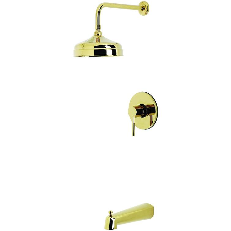 Kingston Brass KB633.DL Concord Tub and Shower Trim Package with 1.8 - Polished Brass