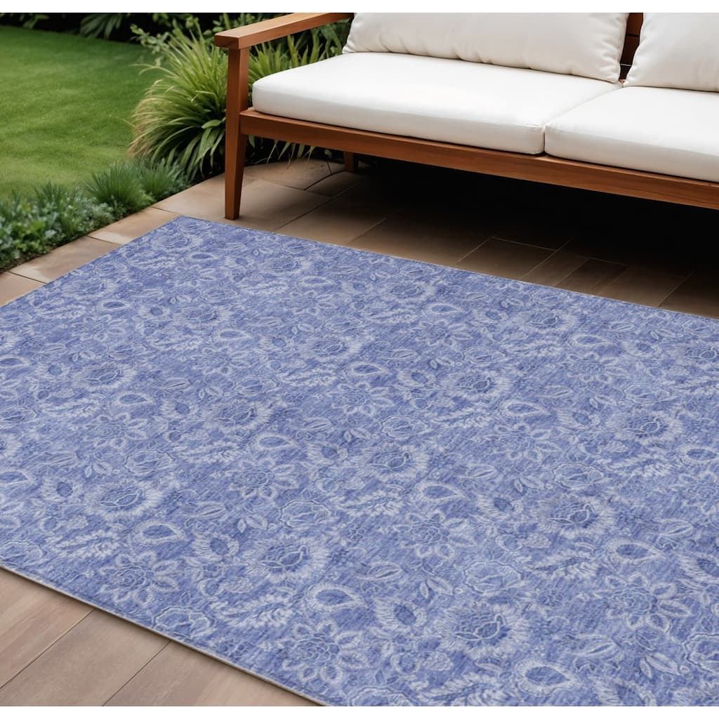 HomeRoots Floral Transitional Rectangle Outdoor Rug