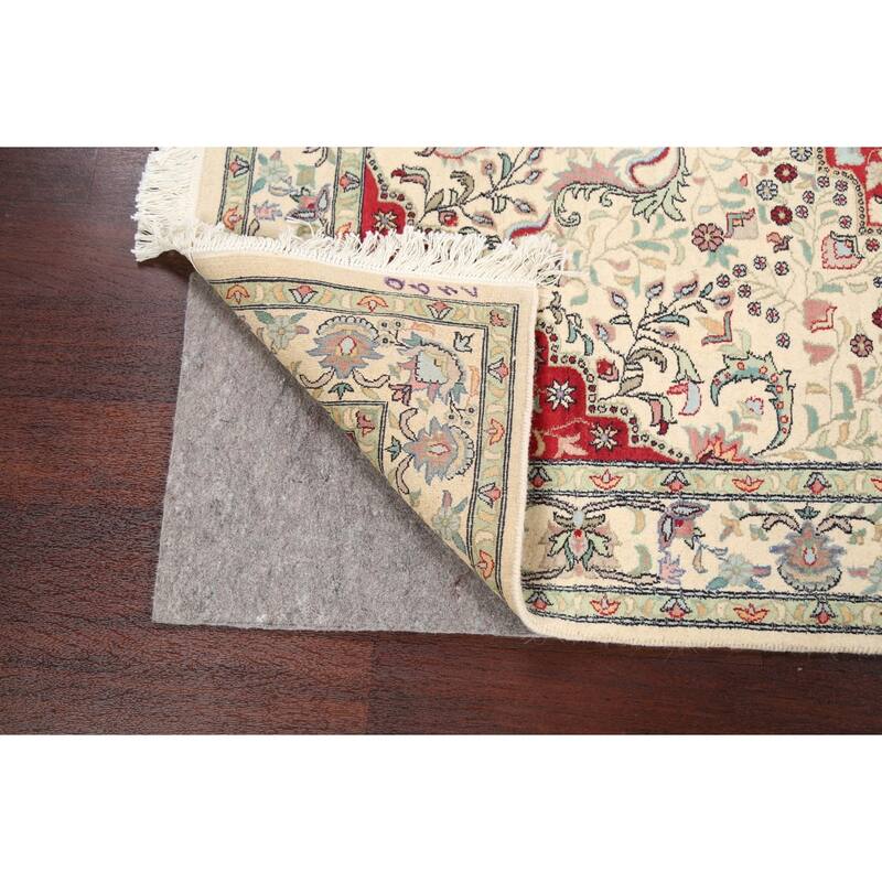 Wool/ Silk Vegetable Dye Tabriz Area Rug Hand-knotted Oriental Carpet - 4'2" x 6'1"