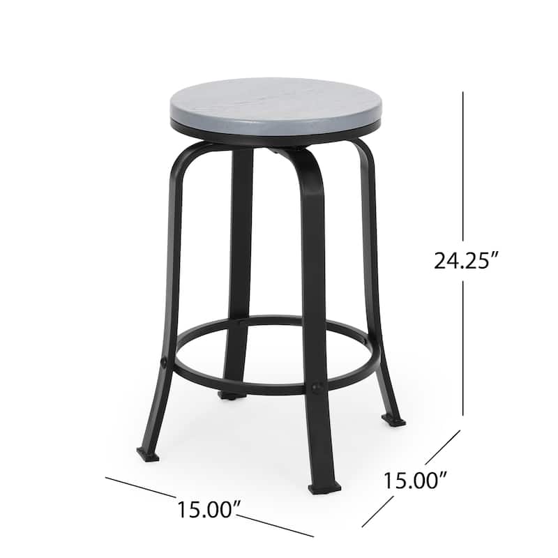 Skyla Industrial Swivel Counter Stools (Set of 2) by Christopher Knight Home