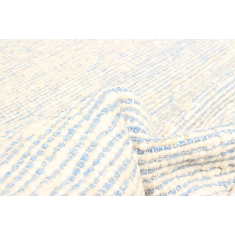 ECARPETGALLERY Braid weave Sienna Blue Wool Rug - 4'1 x 6'1