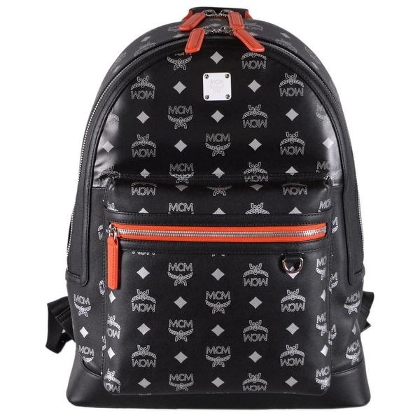 blue and black mcm backpack