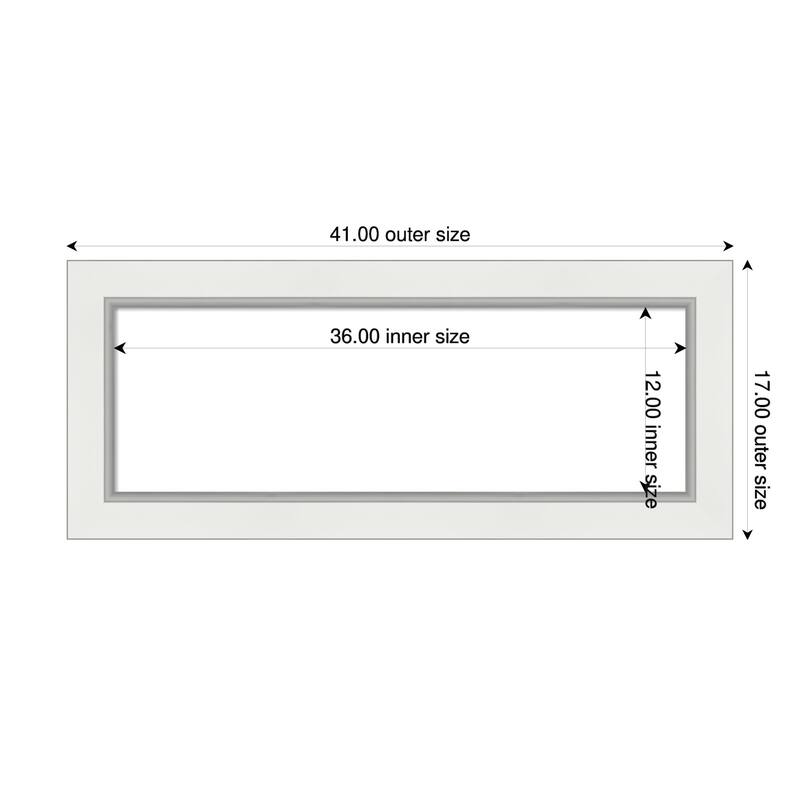 Amanti Art Eva Black Silver Framed Dry Erase Magnetic Board - 41 x 17 in - Eva White Silver