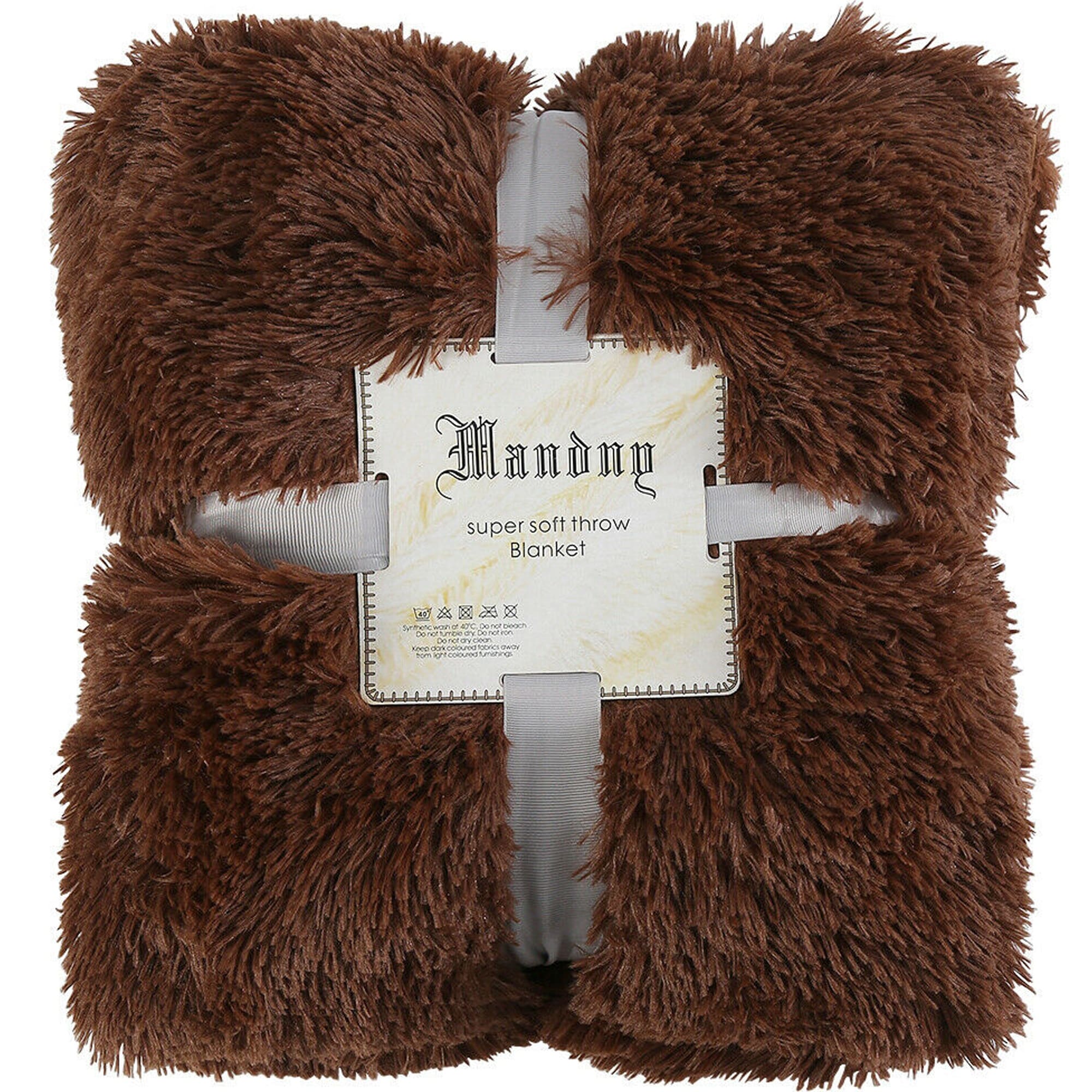 Brand Pinzon Faux Fur Throw Blanket 63 x 87 Alpine Brown 