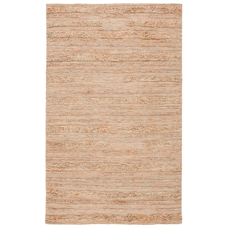 SAFAVIEH Handmade Vermont Kami Wool Rug - 6' Square - Beige/Orange