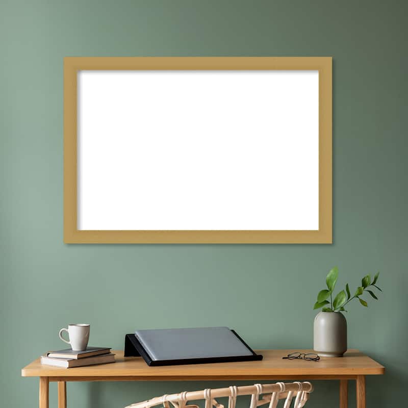 Amanti Art Grace Brushed Gold Framed Dry Erase Magnetic Board