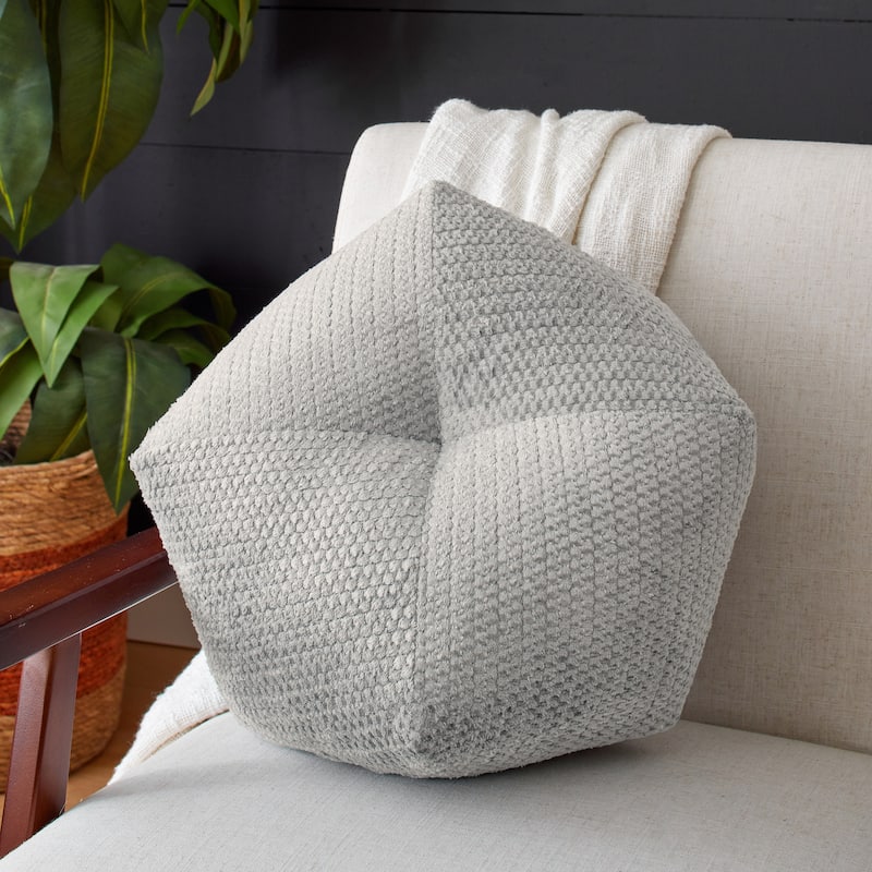 Sorra Home Velvet Shimmer Indoor Geometric Pillow (Single) - 18 in x 18 in x 8 in - Sutherland Dove