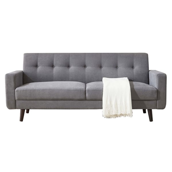 Art Leon Tufted Back Fabric Couch Sofa With Solid Wood Overstock 32454161