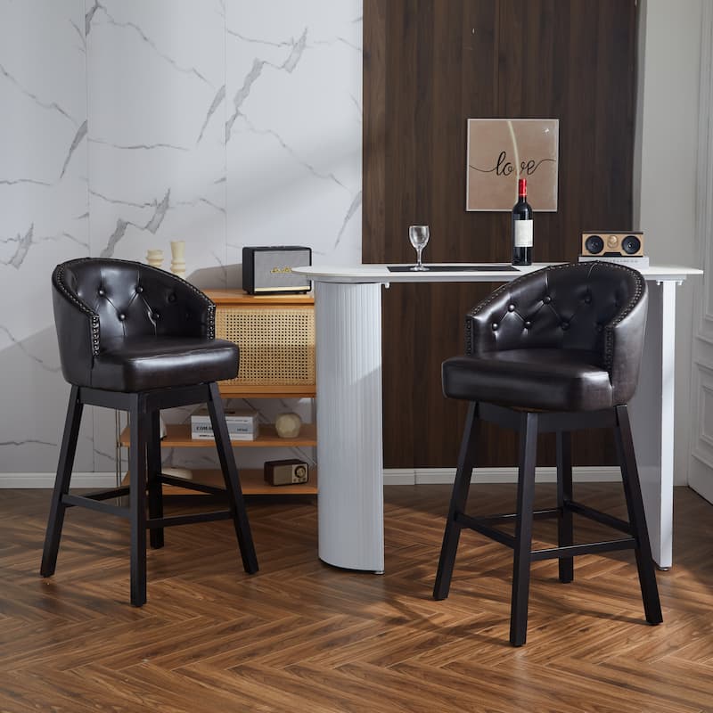 33.25" Swivel Counter Stools Set Of 2